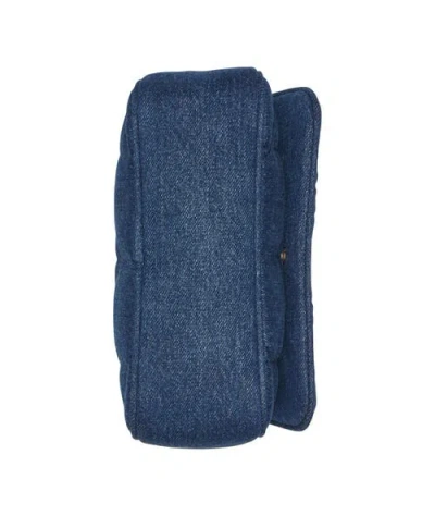 Karl Lagerfeld Voyage Quilted Denim Crossbody Bag In Blue