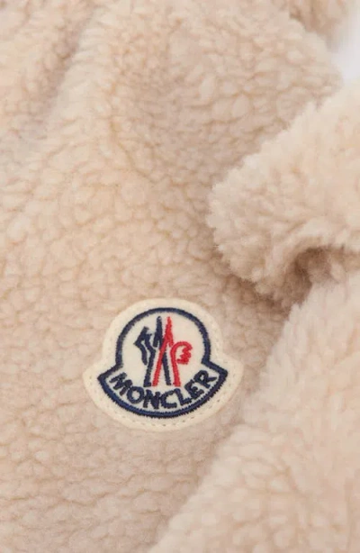 Moncler Fleece Fingerless Gloves In Brown