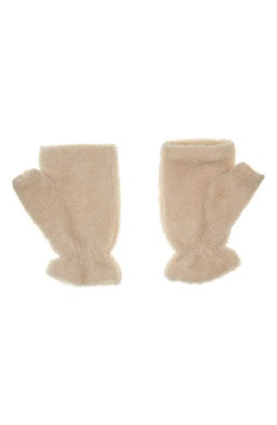 Moncler Fleece Fingerless Gloves In Brown