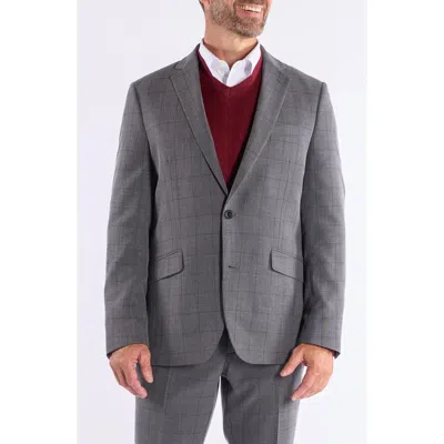 Savile Row Co Grey Rust Windowpane Suit In Gray