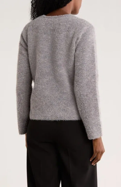 Cyrus Crewneck Button Front Cardigan In Gray