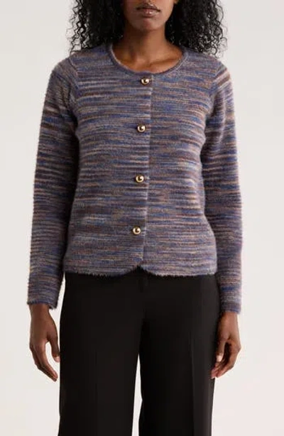 Cyrus Crewneck Button Front Cardigan In Gray