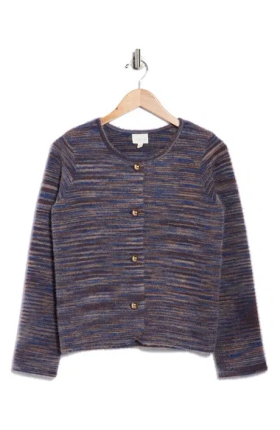 Cyrus Crewneck Button Front Cardigan In Gray