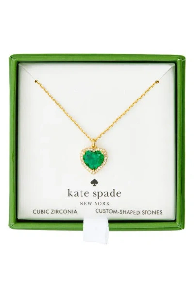 Kate Spade New York Pavé Heart Pendant Necklace In Gold