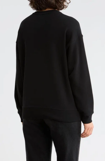 Dkny Jeans Rhinestone Logo Sweatshirt In Black