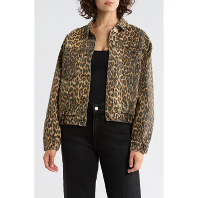 Dr2 By Daniel Rainn Leopard Print Oversize Trucker Jacket In Animal Print