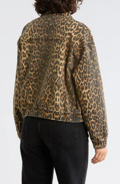 Dr2 By Daniel Rainn Leopard Print Oversize Trucker Jacket In Animal Print