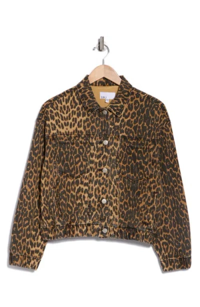 Dr2 By Daniel Rainn Leopard Print Oversize Trucker Jacket In Animal Print