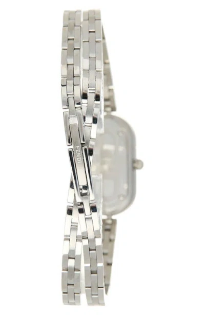 Fendi O'lock Diamond Accent Oval Link Bracelet Watch, 28.3mm X 14.8mm In Metallic