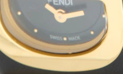 Fendi Graph Leather Strap Watch, 22.25mm X 25mm In Black