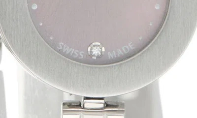 Fendi O'lock Diamond Accent Oval Link Bracelet Watch, 28.3mm X 14.8mm In Metallic