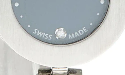 Fendi O'lock Diamond Accent Oval Link Bracelet Watch, 28.3mm X 14.8mm In Metallic