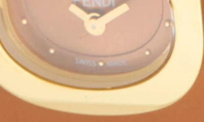 Fendi Graph Leather Strap Watch, 22.25mm X 25mm In Brown