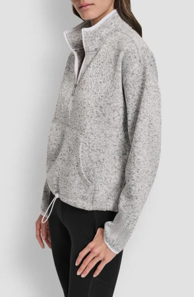 Dkny Women's Half-zip Long-sleeve Sweater In Gray