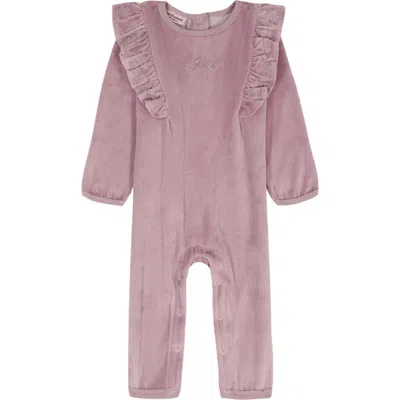 Juicy Couture Kids' Velour Ruffle Romper In Pink