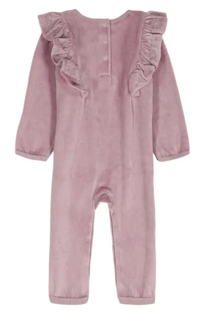 Juicy Couture Kids' Velour Ruffle Romper In Pink