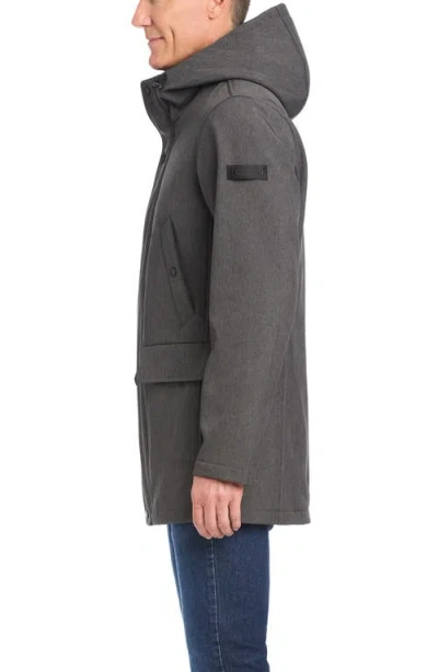 Vince Camuto Insulated Hooded Soft Shell Jacket In Gray