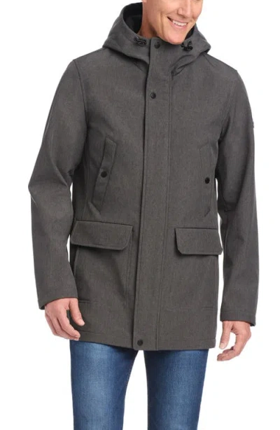 Vince Camuto Insulated Hooded Soft Shell Jacket In Gray