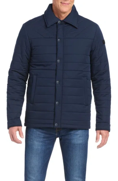 Vince Camuto Quilted Shirt Jacket In Blue