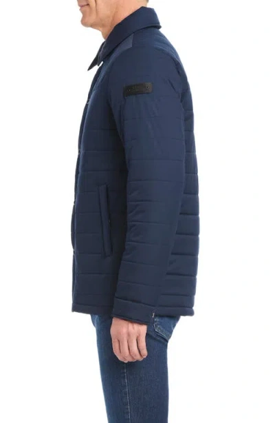 Vince Camuto Quilted Shirt Jacket In Blue