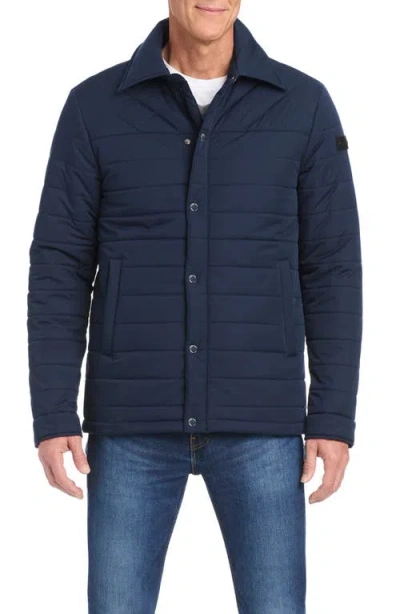 Vince Camuto Quilted Shirt Jacket In Blue