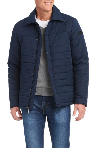 Vince Camuto Quilted Shirt Jacket In Blue