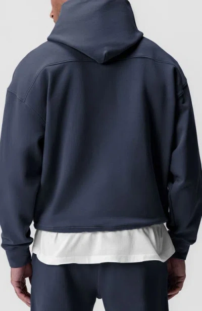 Asrv Tech-terry Oversize Hoodie In Blue