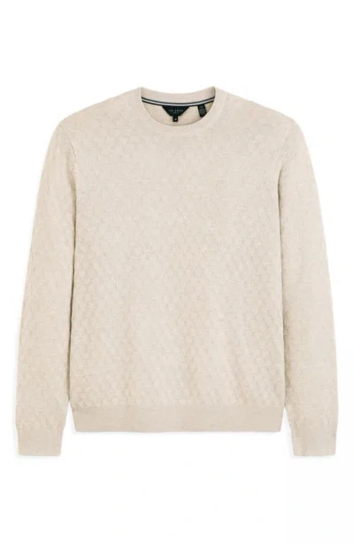 Ted Baker 't' Stitch Crewneck Sweater In Neutral