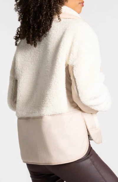 Thread & Supply Aurora Mixed Media Anorak In Neutral