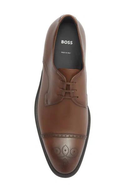Hugo Boss Boss Derrek Brogue Cap Toe Derby In Brown