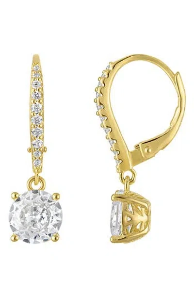 Fzn Cubic Zirconia Lever-back Earrings In Gold