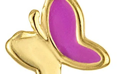 Fzn Kids' Butterfly Hoop Earrings In Gold