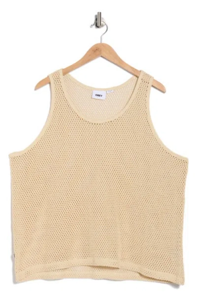 Obey Morro Mesh Tank Top In Neutral