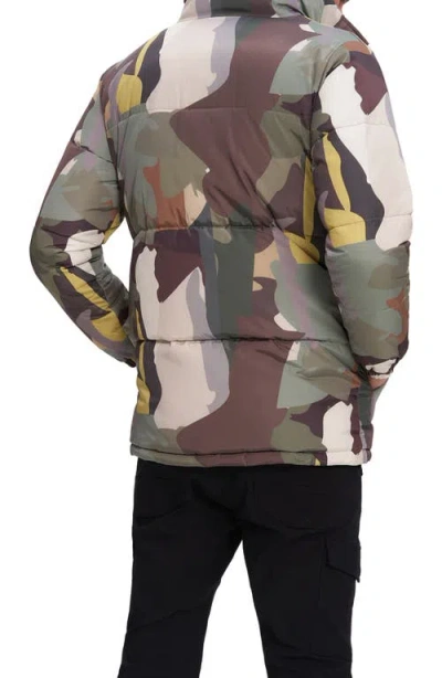 Noize Tamar Camo Print Puffer Jacket In Multi