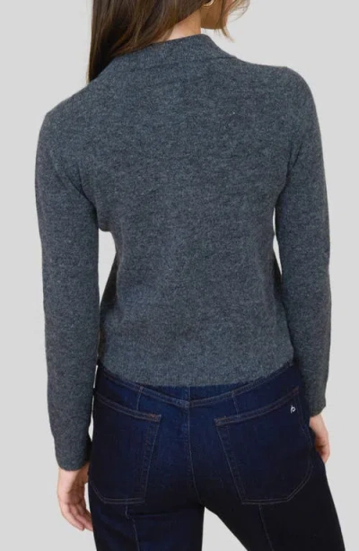 Blu Pepper Collared Crop Cardigan In Gray