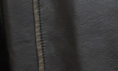 Blu Pepper Oversize Faux Leather Jacket In Black