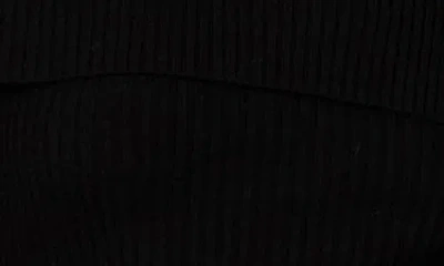 Blu Pepper Asymmetric Long Sleeve Ribbed Sweater In Black