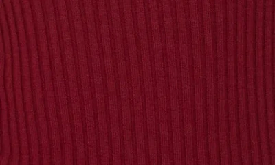 Blu Pepper Asymmetric Long Sleeve Ribbed Sweater In Red