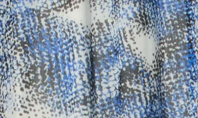 Dkny V-neck Sleeveless Fit & Flare Midi Dress In Blue