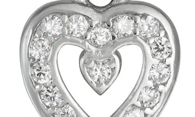 Fzn Kids' Cubic Zirconia Heart Lever-back Earrings In White