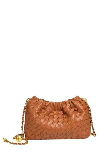 Macrae & Co . Woven Faux Leather Crossbody Bag In Brown