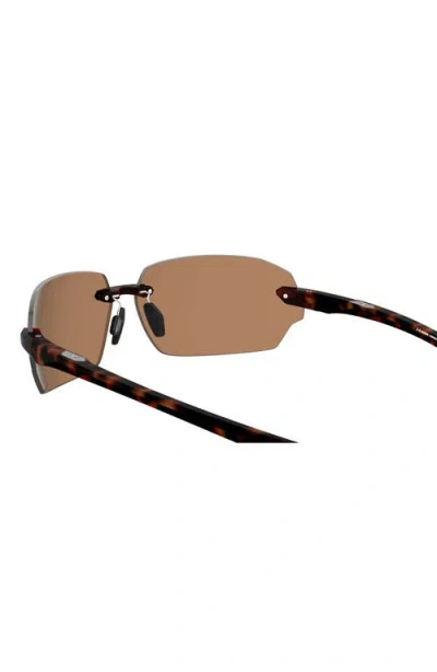 Under Armour 71mm Rectangular Wraparound Sunglasses In Brown