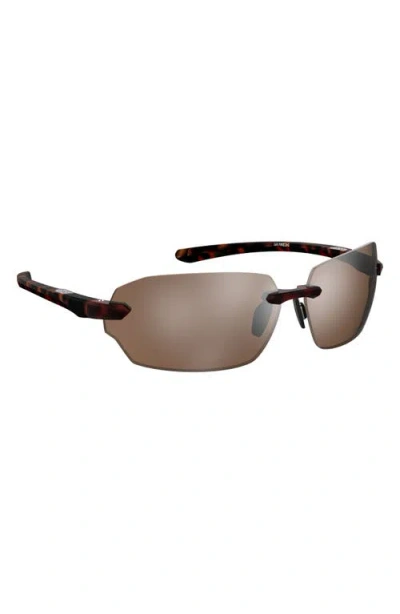 Under Armour 71mm Rectangular Wraparound Sunglasses In Brown