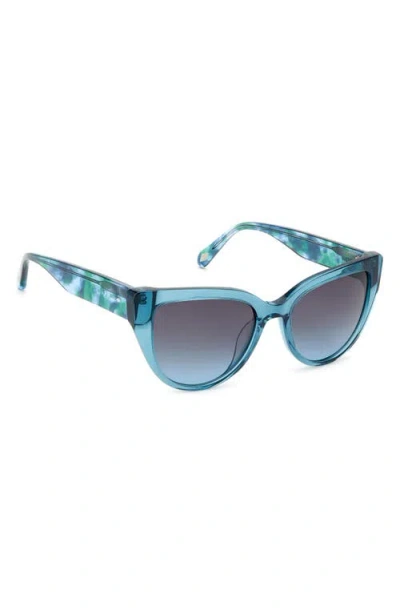 Fossil 52mm Cat Eye Sunglasses In Blue