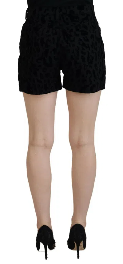 Dolce & Gabbana Black Denim Cotton Stretch Hot Pants Shorts In Black
