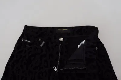 Dolce & Gabbana Black Denim Cotton Stretch Hot Pants Shorts In Black