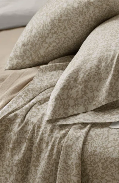 Boll & Branch Signature Garden Print Hemmed Organic Cotton Sheet Set In Brown