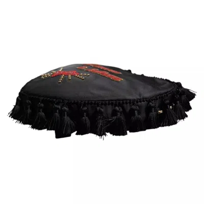 Pre-owned Dolce & Gabbana Black Heart L'amore Patch Embellished Kids Women's Backpack ()