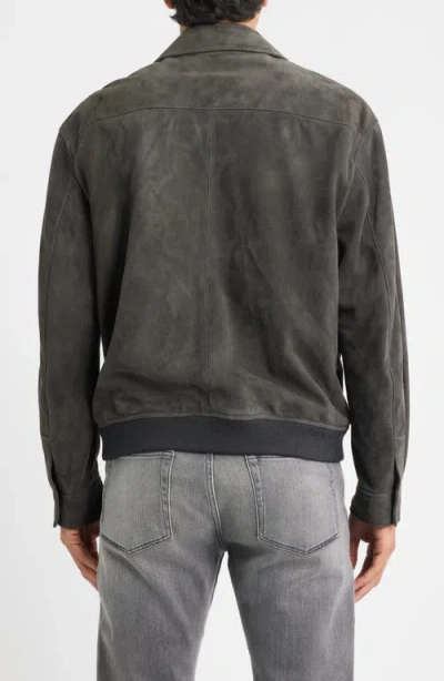 Frame Suede Bomber Jacket In Gray