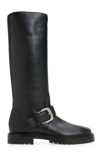Maison Margiela Knee-high Tabi Boots Featuring Buckle Detail In Black